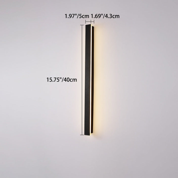 Moderne minimalistisk lang rektangulær aluminium akryl LED vegglampe for hage | Luvikno