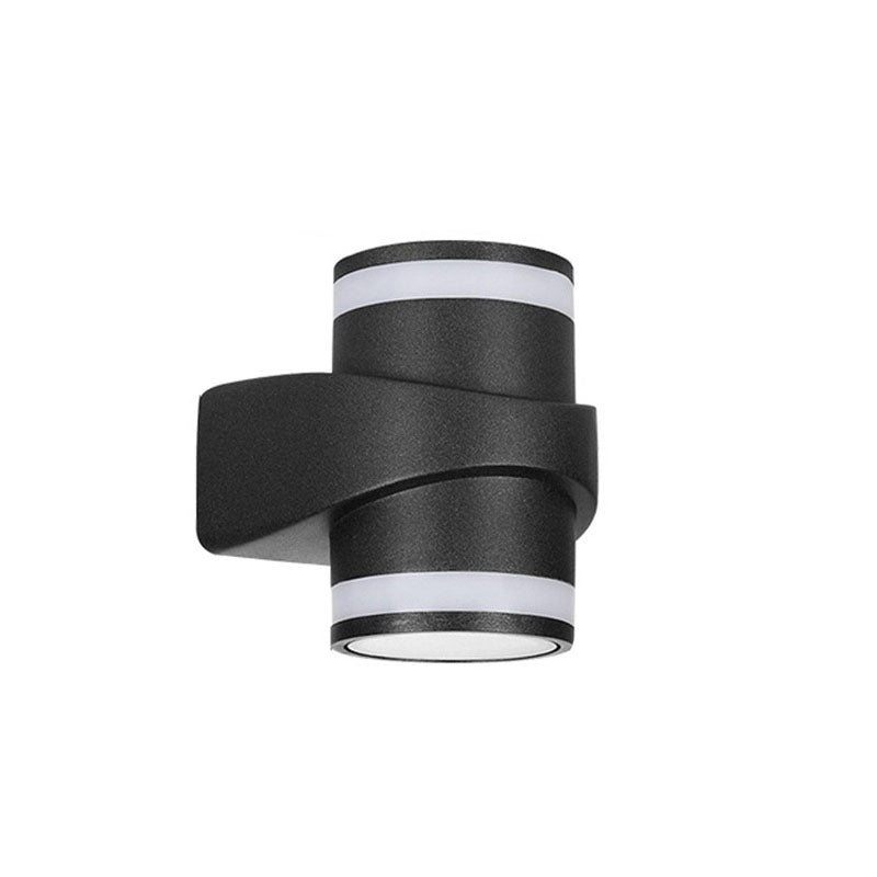 Moderne Sylinderformet Die-Cast Aluminium LED Vanntett Utendørs Hage Vegglampe | Luvikno