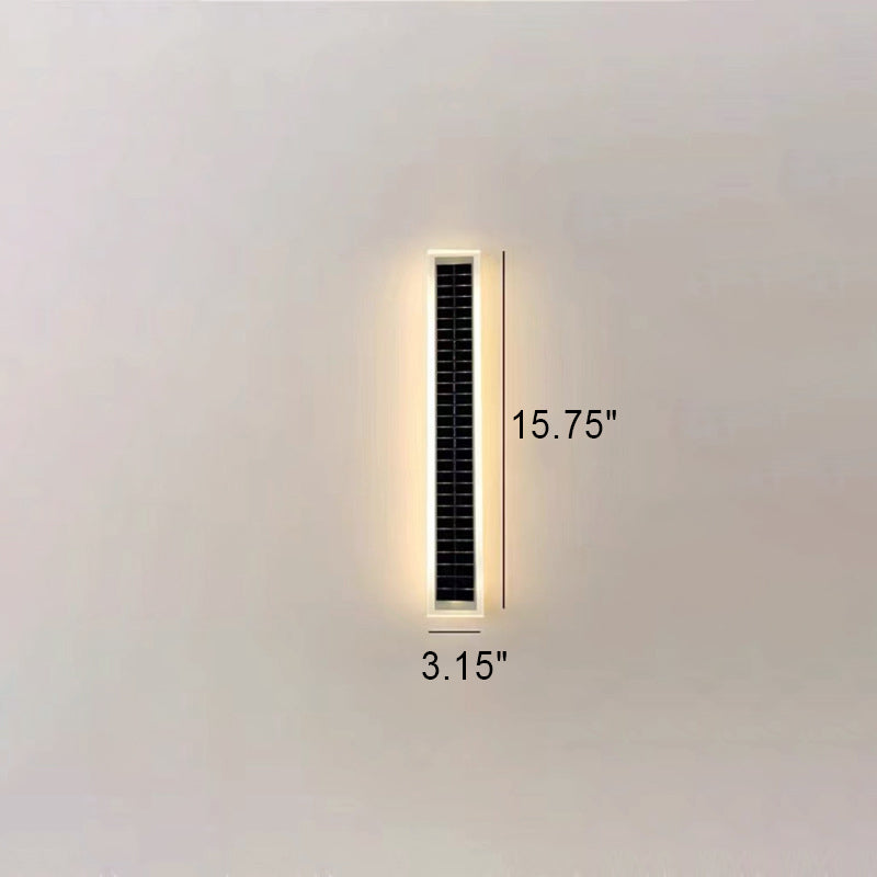 Minimalist Utendørs Solrektangulær Strip Vanntett Patio LED Vegglampe | Luvikno