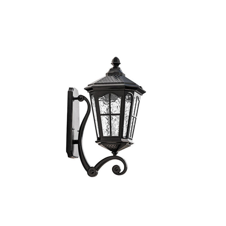 Europeisk utendørs lantern aluminium glass vanntett 1-lys vegglampe | Luvikno