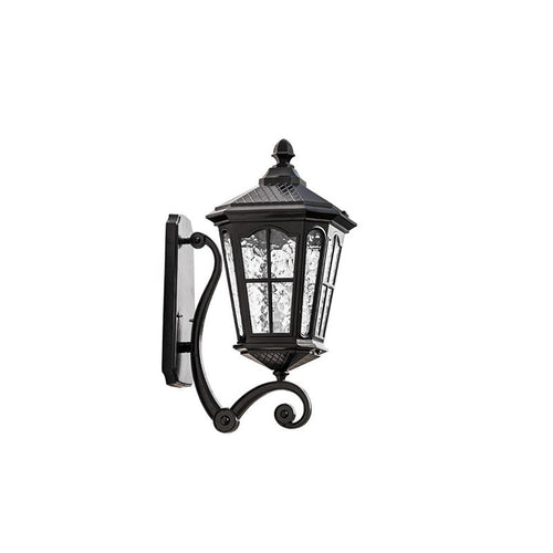 Europeisk utendørs lantern aluminium glass vanntett 1-lys vegglampe | Luvikno