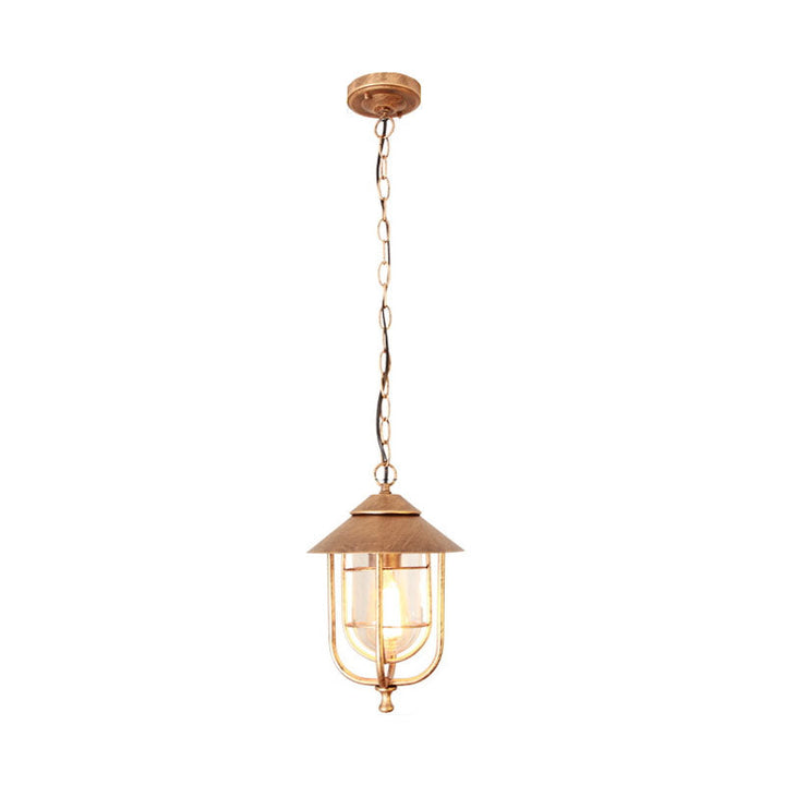 Industriell vintage aluminium bur glass 1-lampe utendørs vanntett pendellampe | Luvikno