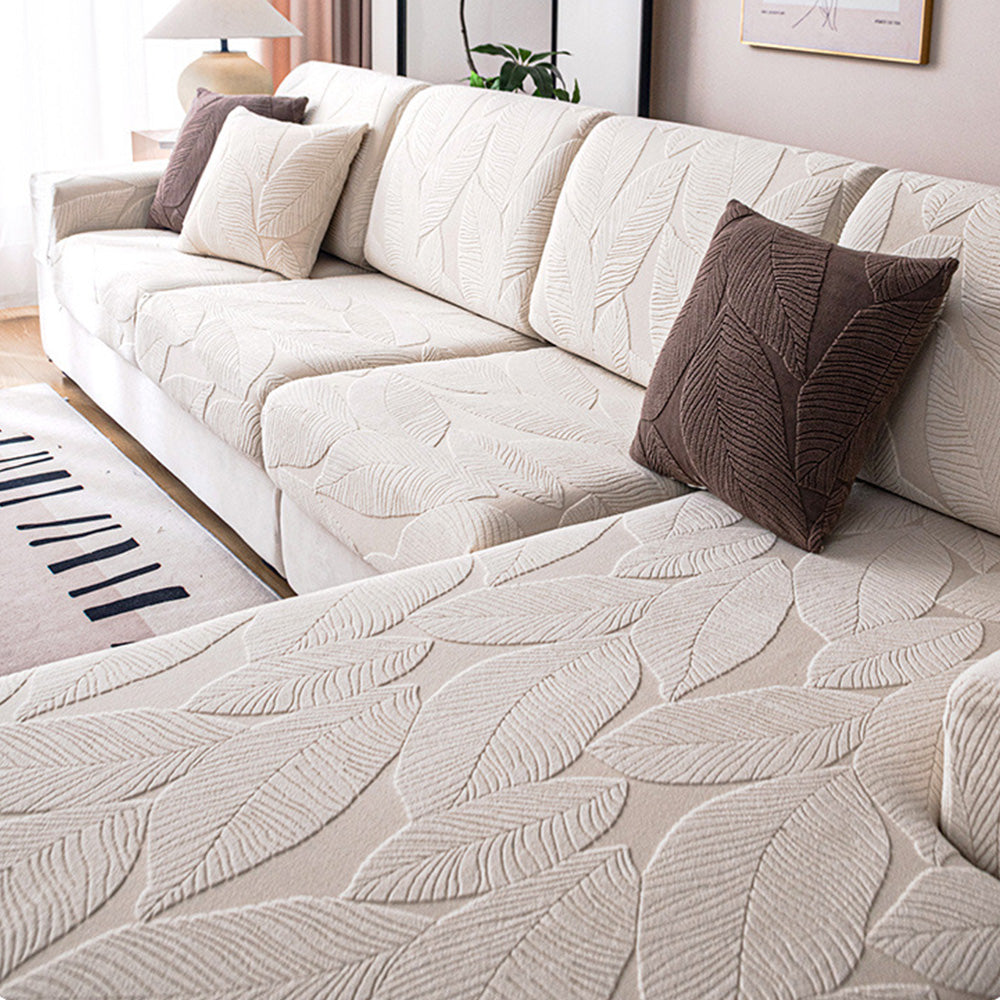 Moderne Leaf Jacquard Vanntett Anti-Ripe Sofa Dekken | Luvikno