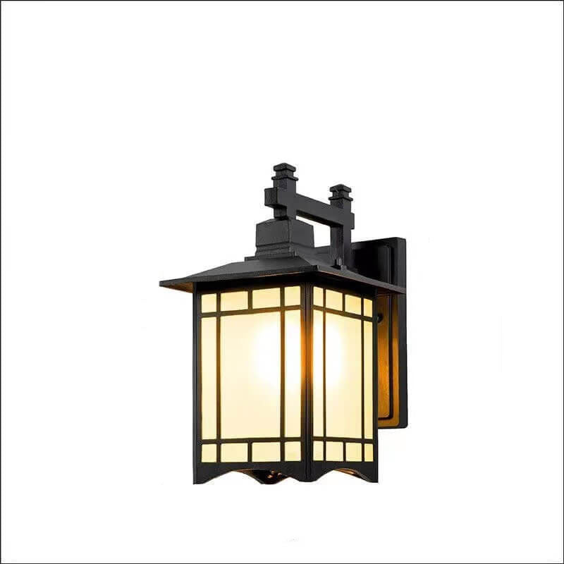 Moderne vanntette solcelle aluminiums kinesisk paviljong form 1-ledd vegglampe | Luvikno