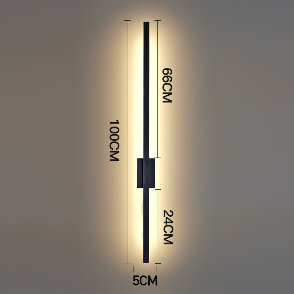 Industriell Minimalistisk Lang LED Jern Vegglamper for Moderne Stueinnredning og Stilfull Belysning Luvikno