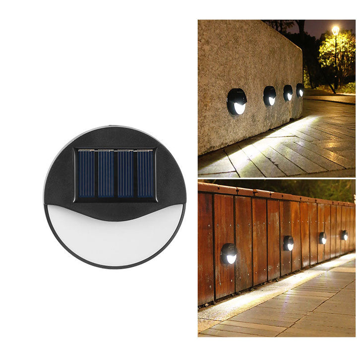 Utendørs solarmodul rund firkantet LED vanntett patio trappelys | Luvikno