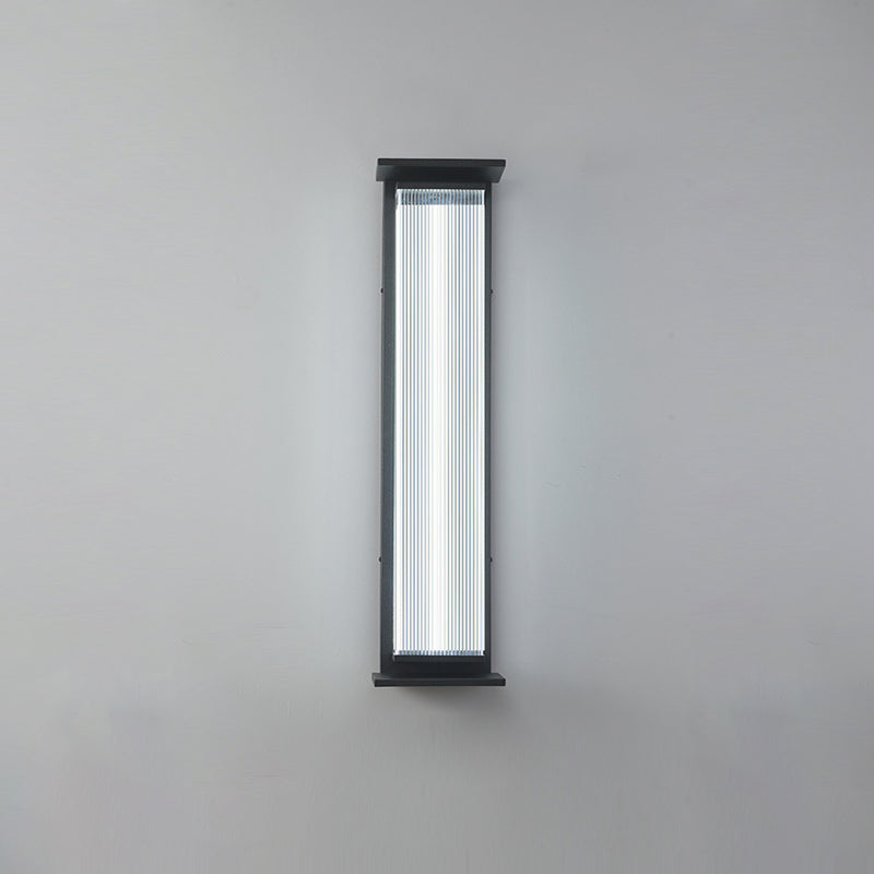 Moderne Minimalistisk Vanntett Rektangulær Rustfritt Stål Akryl LED Vegglygte Lampe For Utendørs Patio | Luvikno