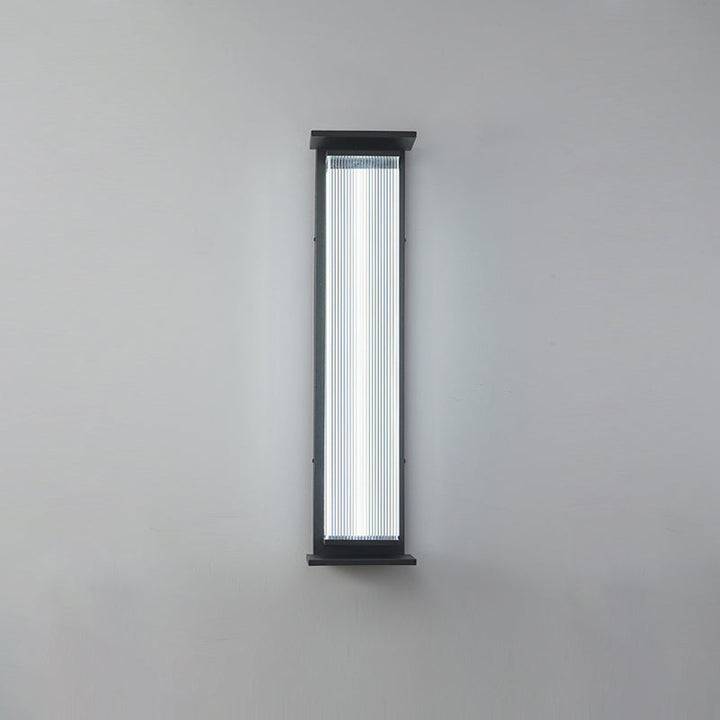 Moderne Minimalistisk Vanntett Rektangulær Rustfritt Stål Akryl LED Vegglygte Lampe For Utendørs Patio | Luvikno