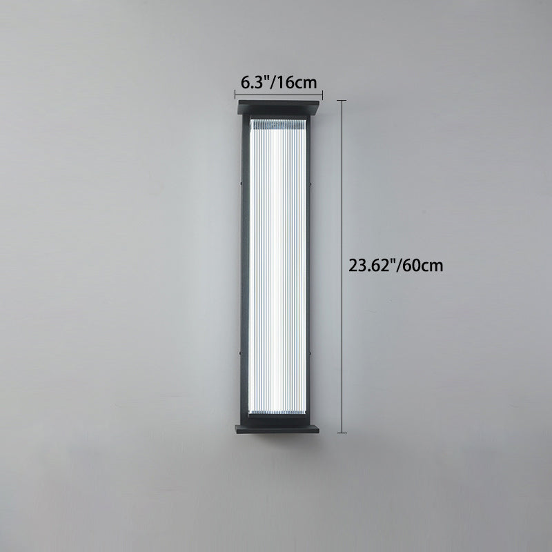 Moderne Minimalistisk Vanntett Rektangulær Rustfritt Stål Akryl LED Vegglygte Lampe For Utendørs Patio | Luvikno