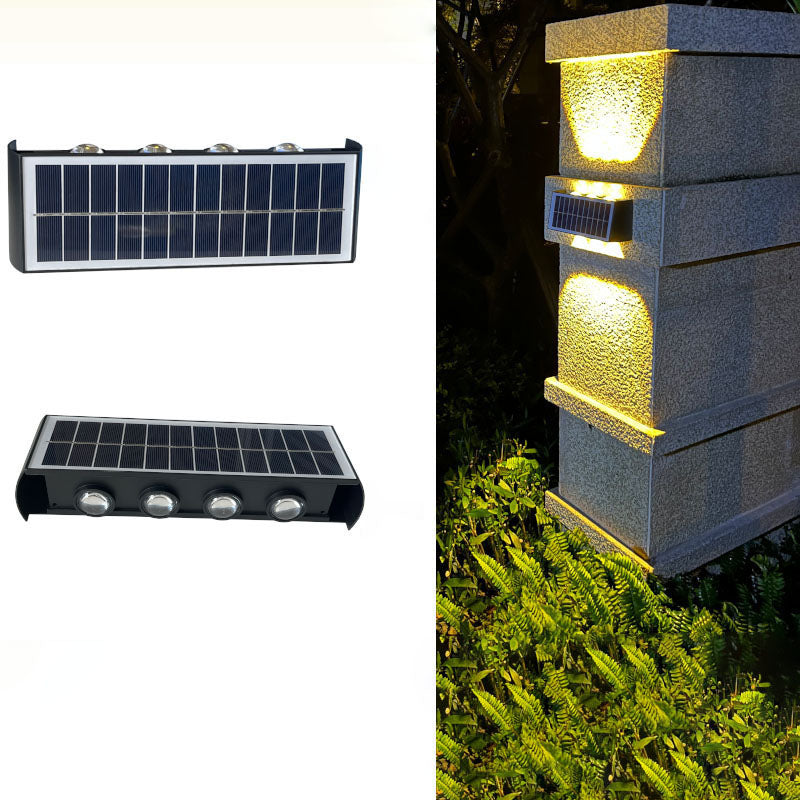 Luvikno | Lumiora Moderne Solar-LED Vegglampe for Utebruk | Rektangulært Design | IP56 Vanntett | Ulike Størrelser og Lys Intensiteter
