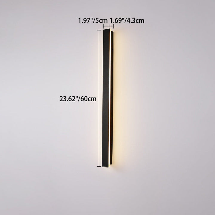Moderne minimalistisk lang rektangulær aluminium akryl LED vegglampe for hage | Luvikno