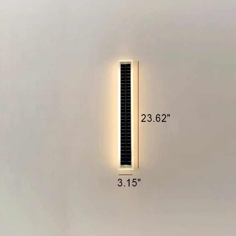 Minimalist Utendørs Solrektangulær Strip Vanntett Patio LED Vegglampe | Luvikno