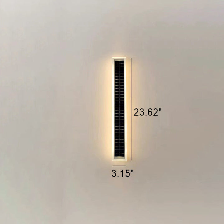Minimalist Utendørs Solrektangulær Strip Vanntett Patio LED Vegglampe | Luvikno
