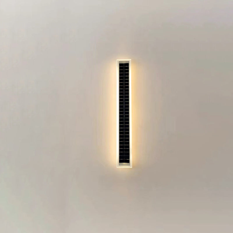 Minimalist Utendørs Solrektangulær Strip Vanntett Patio LED Vegglampe | Luvikno