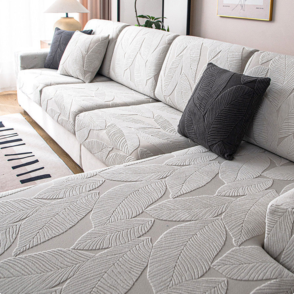 Moderne Leaf Jacquard Vanntett Anti-Ripe Sofa Dekken | Luvikno