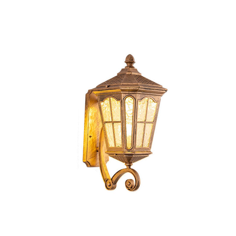 Europeisk utendørs lantern aluminium glass vanntett 1-lys vegglampe | Luvikno