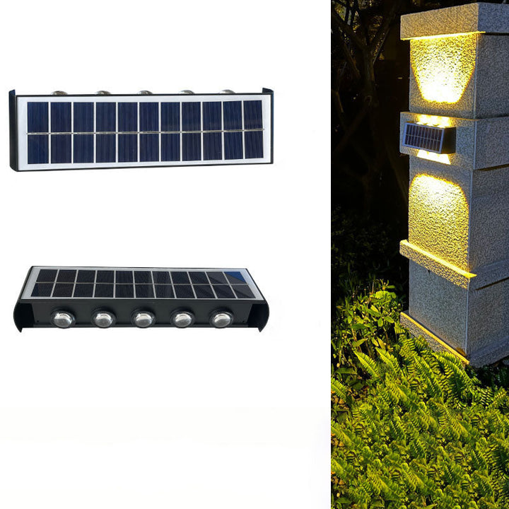 Luvikno | Lumiora Moderne Solar-LED Vegglampe for Utebruk | Rektangulært Design | IP56 Vanntett | Ulike Størrelser og Lys Intensiteter