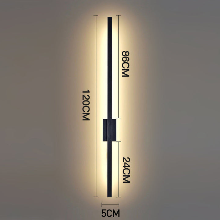 Industriell Minimalistisk Lang LED Jern Vegglamper for Moderne Stueinnredning og Stilfull Belysning Luvikno