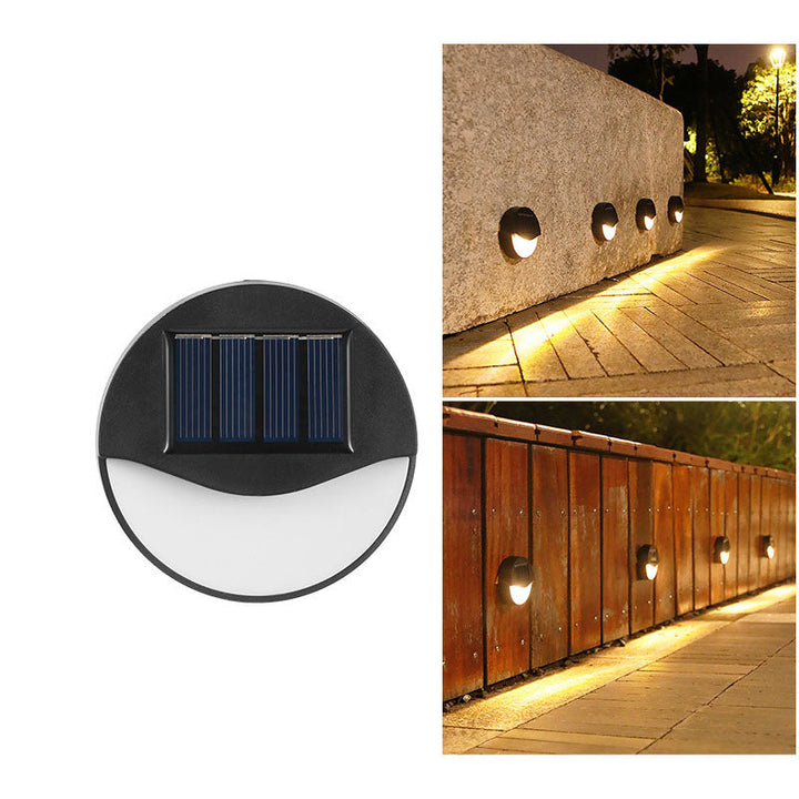 Utendørs solarmodul rund firkantet LED vanntett patio trappelys | Luvikno