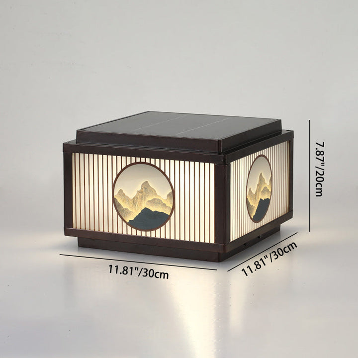 Moderne minimalistiske solvanntette firkantede aluminiums glass LED post hodelys for hage | Luvikno