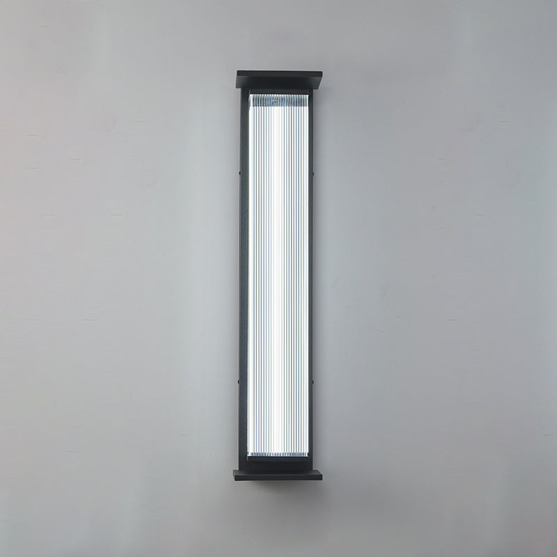 Moderne Minimalistisk Vanntett Rektangulær Rustfritt Stål Akryl LED Vegglygte Lampe For Utendørs Patio | Luvikno