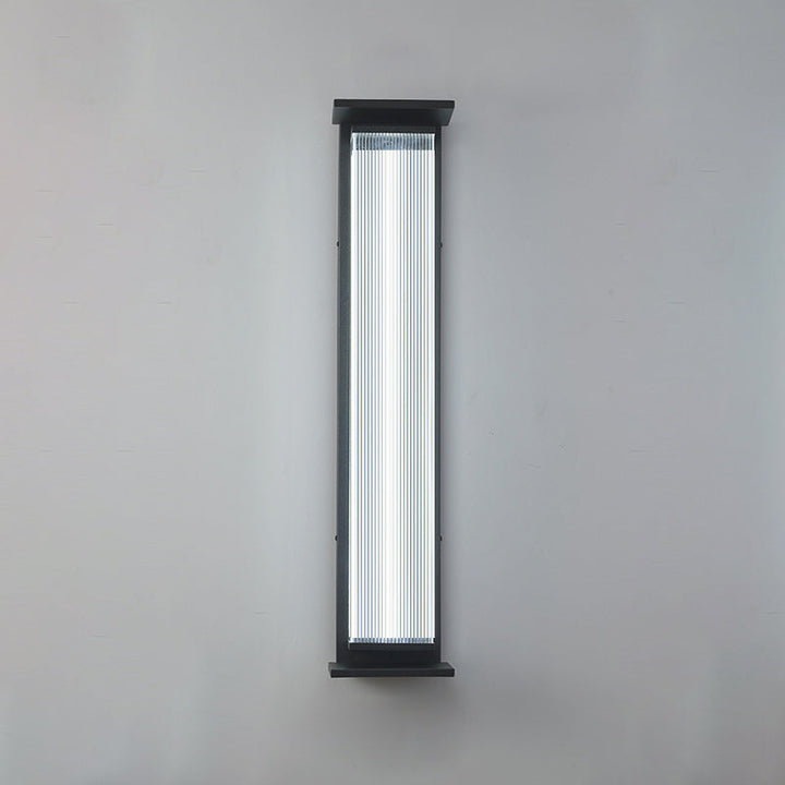 Moderne Minimalistisk Vanntett Rektangulær Rustfritt Stål Akryl LED Vegglygte Lampe For Utendørs Patio | Luvikno