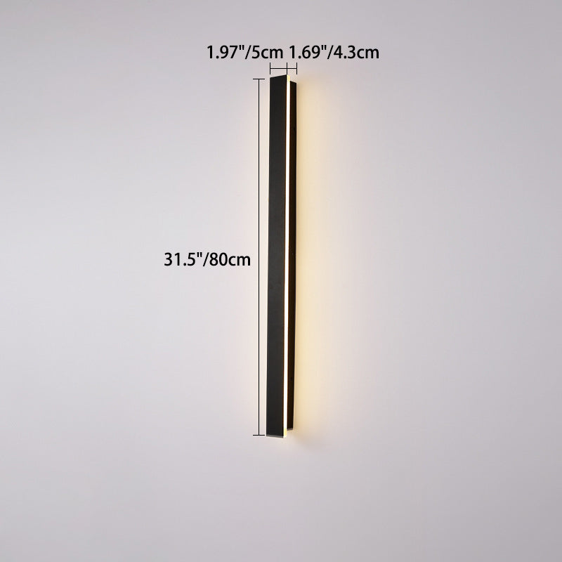 Moderne minimalistisk lang rektangulær aluminium akryl LED vegglampe for hage | Luvikno