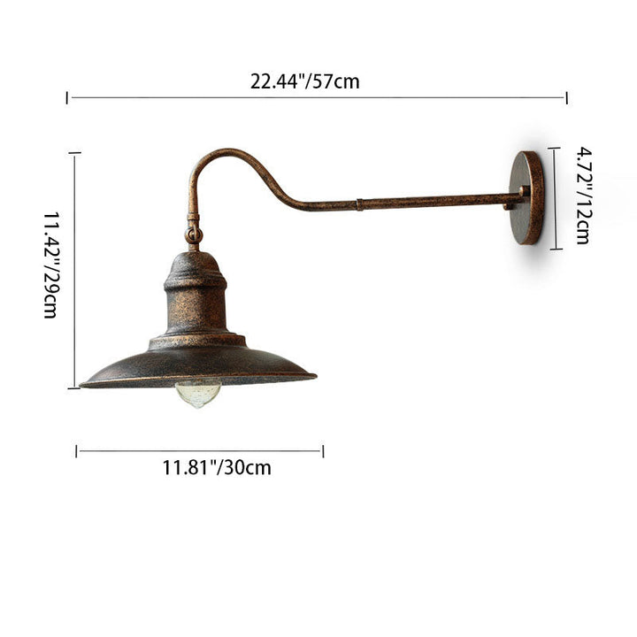Tradisjonell Vintage Horn Jern 1-Lykt Utendørs Vegglampe For Entré | Luvikno