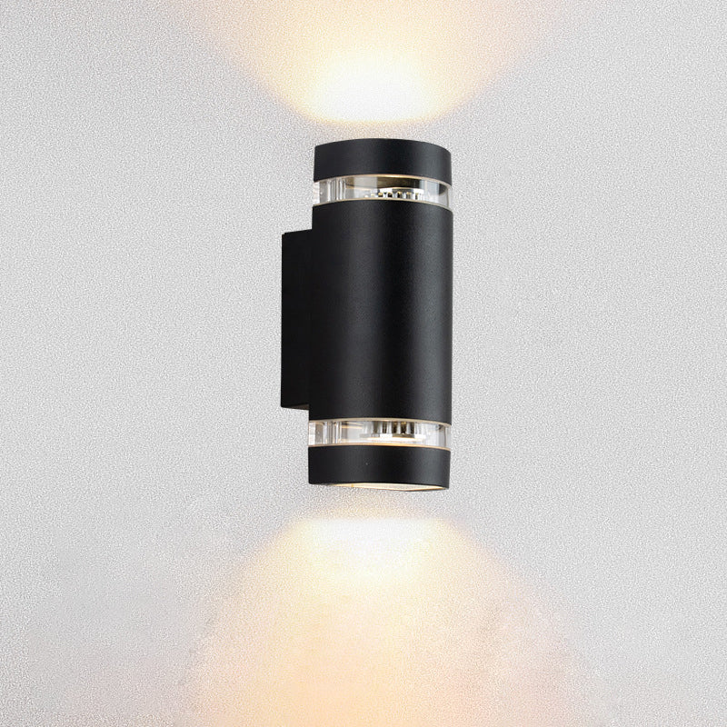 Samtidig industriell vanntett aluminiumsylinder LED opp og ned lyssterk spotlight vegglampe for utendørs terrasse | Luvikno