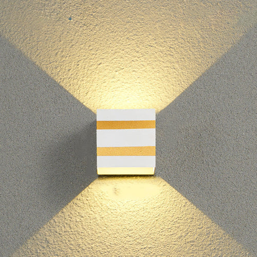 Utendørs minimalistisk firkantet kube aluminiums vanntett LED vegglampe | Luvikno