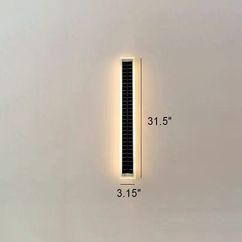 Minimalist Utendørs Solrektangulær Strip Vanntett Patio LED Vegglampe | Luvikno