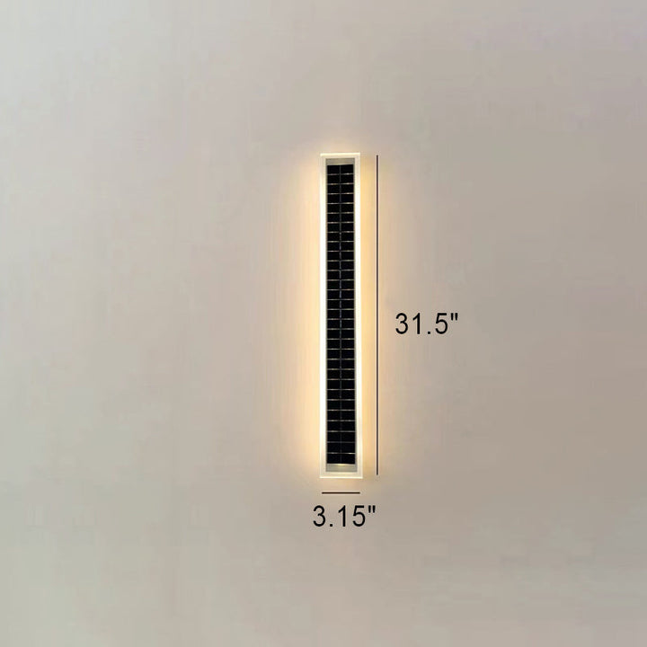 Minimalist Utendørs Solrektangulær Strip Vanntett Patio LED Vegglampe | Luvikno