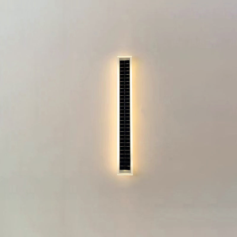 Minimalist Utendørs Solrektangulær Strip Vanntett Patio LED Vegglampe | Luvikno