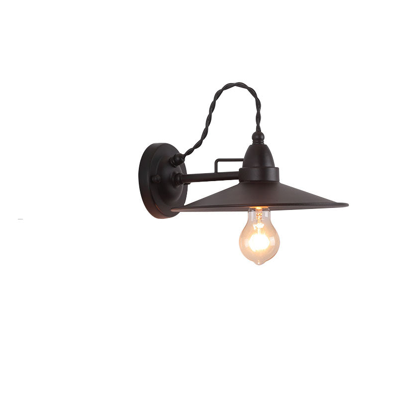 Moderne industriell vanntett metallplate bolle 1-lys vegglampe for utendørs patio | Luvikno