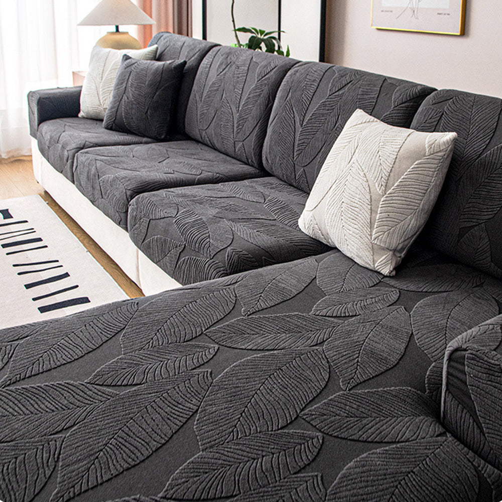 Moderne Leaf Jacquard Vanntett Anti-Ripe Sofa Dekken | Luvikno