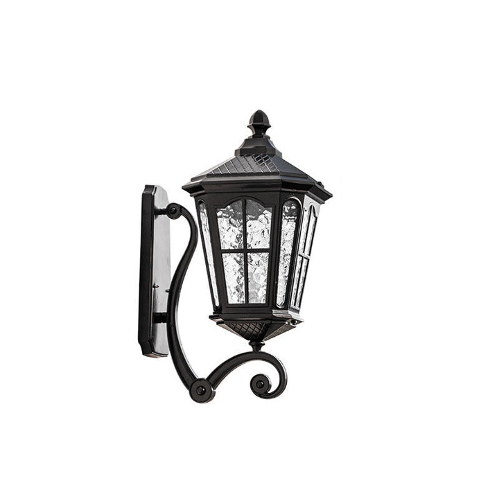 Europeisk utendørs lantern aluminium glass vanntett 1-lys vegglampe | Luvikno