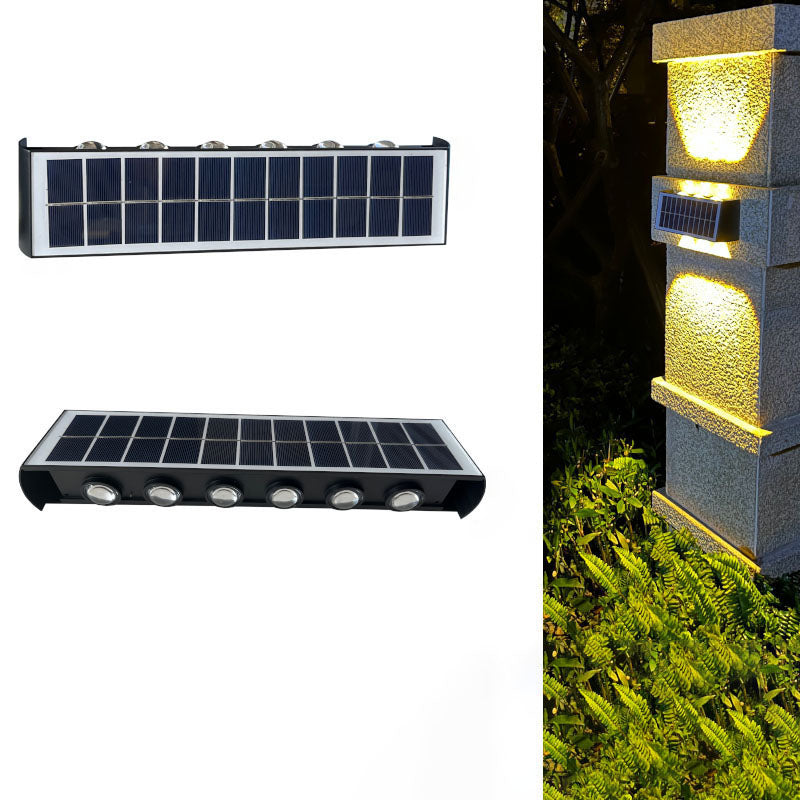 Luvikno | Lumiora Moderne Solar-LED Vegglampe for Utebruk | Rektangulært Design | IP56 Vanntett | Ulike Størrelser og Lys Intensiteter