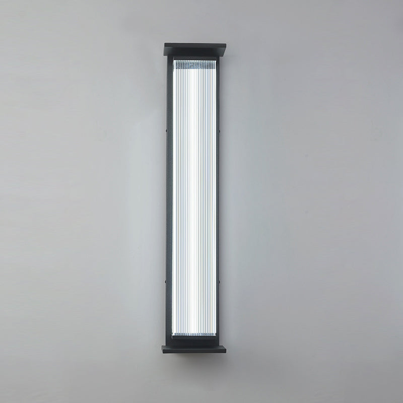 Moderne Minimalistisk Vanntett Rektangulær Rustfritt Stål Akryl LED Vegglygte Lampe For Utendørs Patio | Luvikno