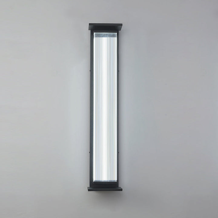 Moderne Minimalistisk Vanntett Rektangulær Rustfritt Stål Akryl LED Vegglygte Lampe For Utendørs Patio | Luvikno