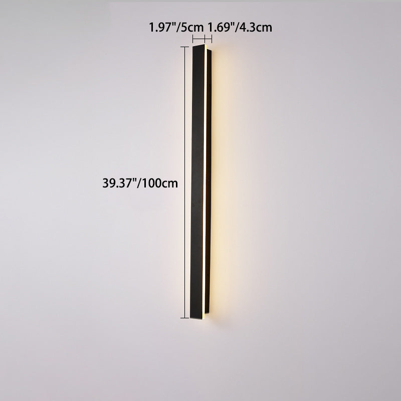 Moderne minimalistisk lang rektangulær aluminium akryl LED vegglampe for hage | Luvikno