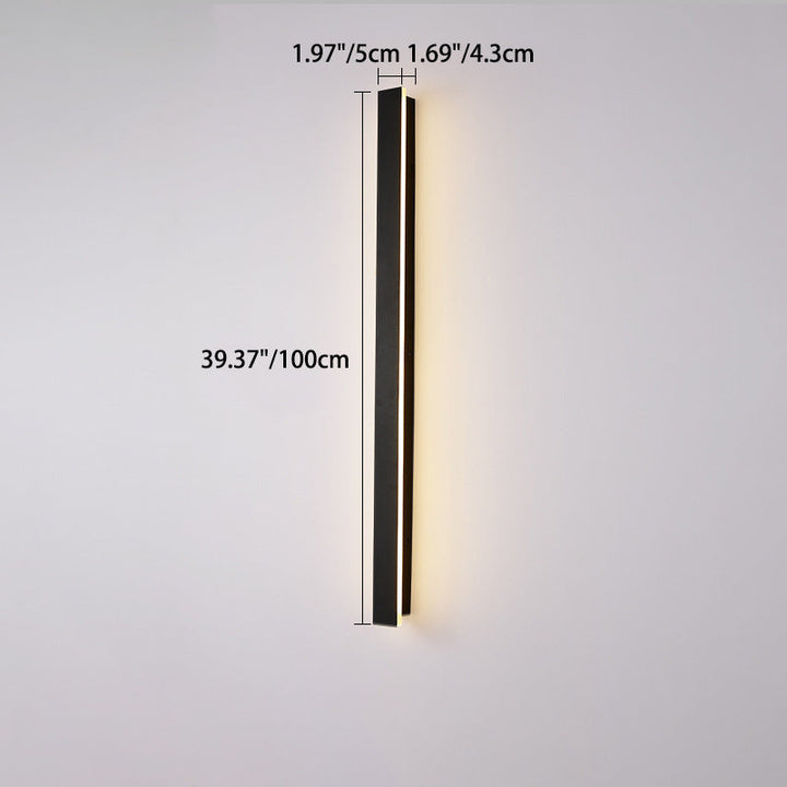 Moderne minimalistisk lang rektangulær aluminium akryl LED vegglampe for hage | Luvikno