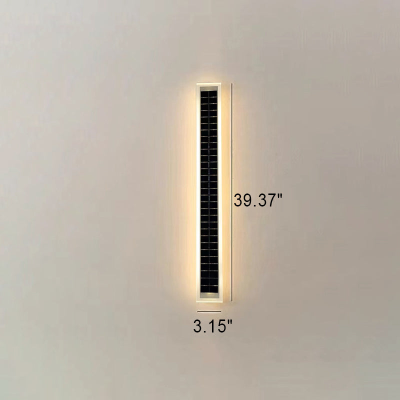 Minimalist Utendørs Solrektangulær Strip Vanntett Patio LED Vegglampe | Luvikno