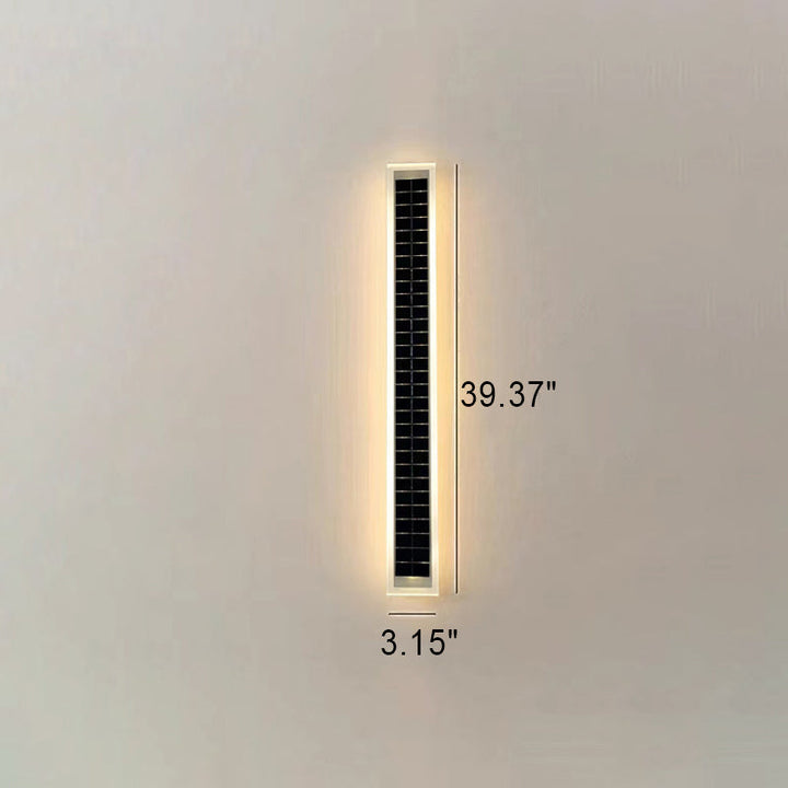 Minimalist Utendørs Solrektangulær Strip Vanntett Patio LED Vegglampe | Luvikno