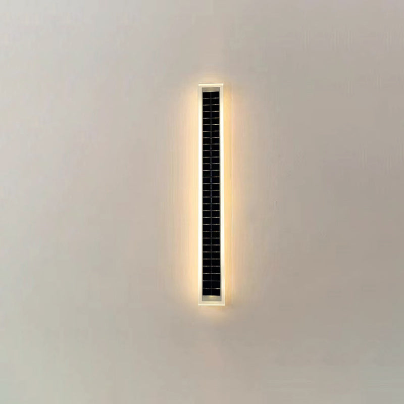 Minimalist Utendørs Solrektangulær Strip Vanntett Patio LED Vegglampe | Luvikno