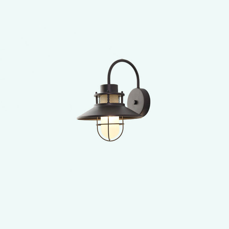 Utendørs Vanntett Jernkropp 1-Lys Utendørs Vegglampe | Luvikno