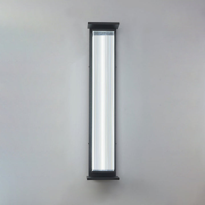 Moderne Minimalistisk Vanntett Rektangulær Rustfritt Stål Akryl LED Vegglygte Lampe For Utendørs Patio | Luvikno