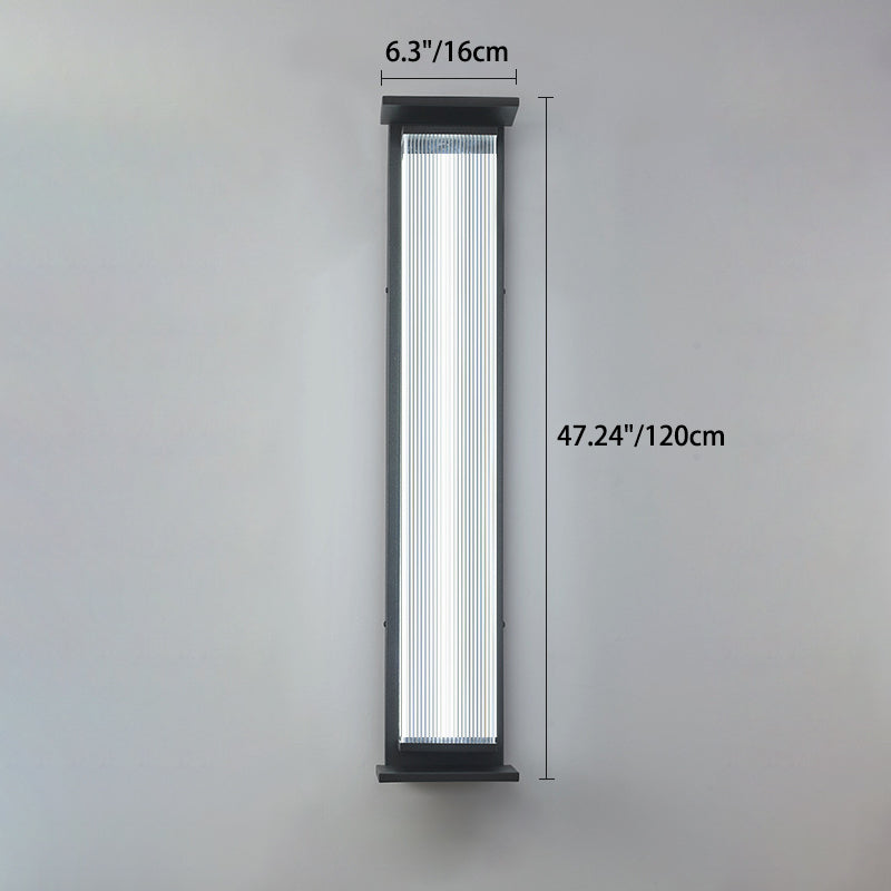 Moderne Minimalistisk Vanntett Rektangulær Rustfritt Stål Akryl LED Vegglygte Lampe For Utendørs Patio | Luvikno