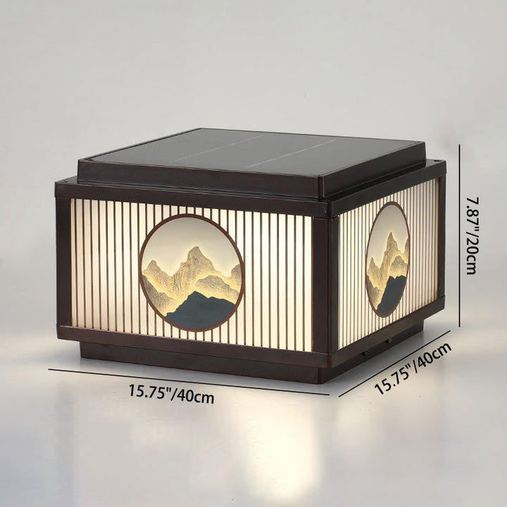 Moderne minimalistiske solvanntette firkantede aluminiums glass LED post hodelys for hage | Luvikno