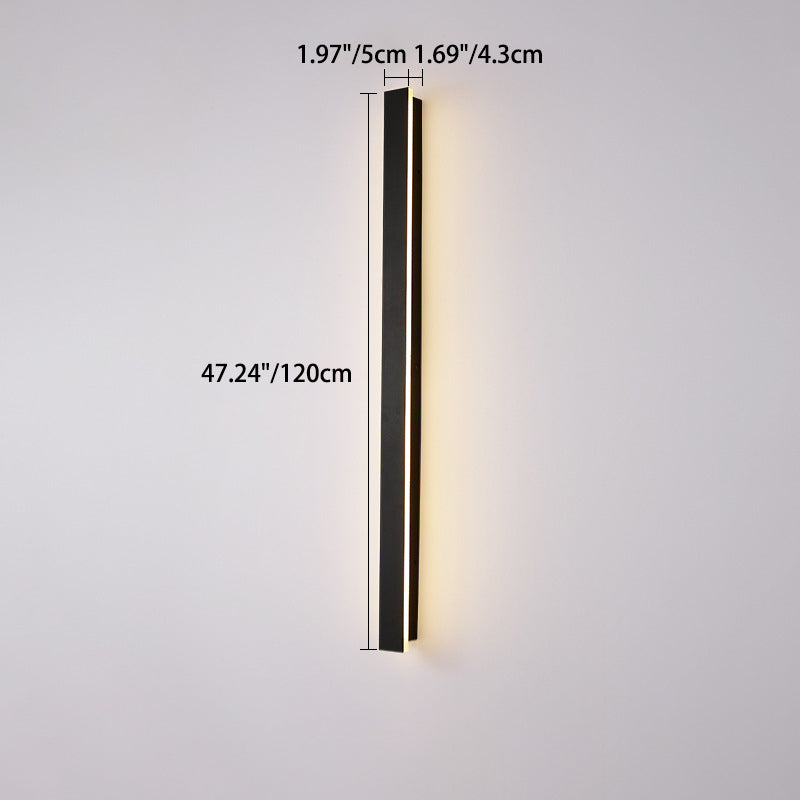 Moderne minimalistisk lang rektangulær aluminium akryl LED vegglampe for hage | Luvikno