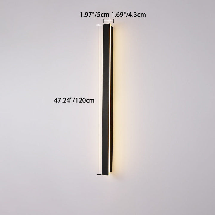 Moderne minimalistisk lang rektangulær aluminium akryl LED vegglampe for hage | Luvikno